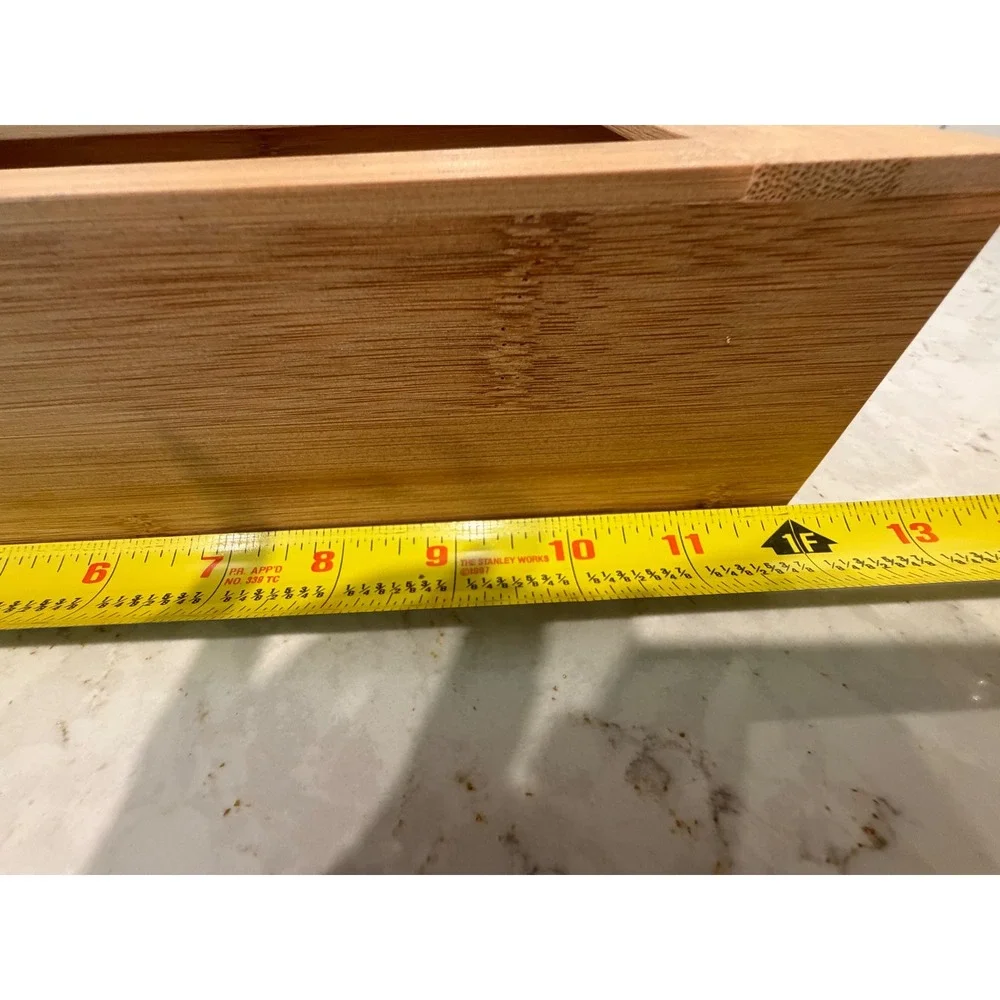 Bamboo Ziploc Bag Organizer Set 4 Piece Kitchen Drawer Storage Boxes‎